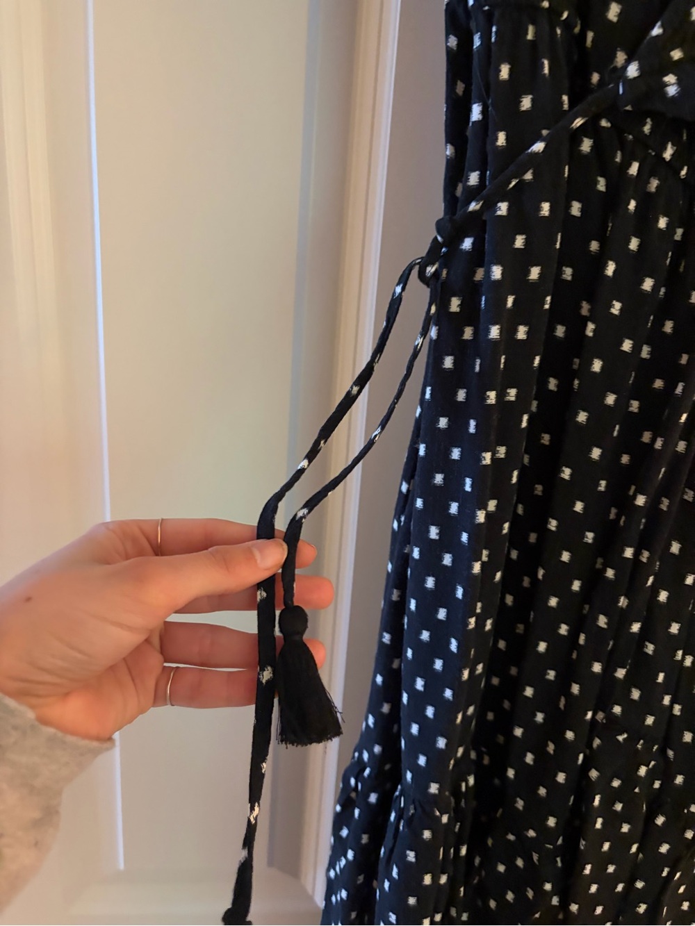 Knox Rose Black Polka Dot Midi Wrap Dress - Picture 2 of 5